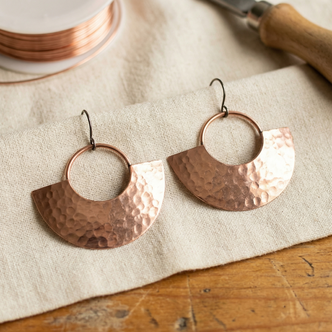 "Pendientes de Cobre Sol de Vera"