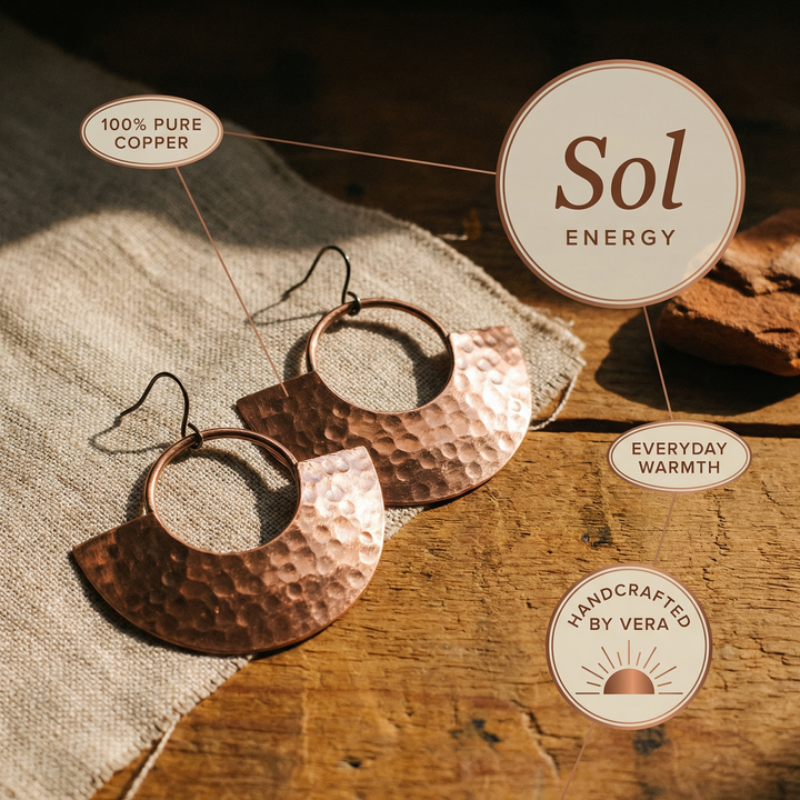 "Pendientes de Cobre Sol de Vera"