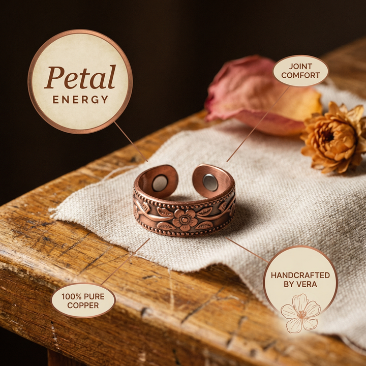 Anillo de Cobre con Pétalos de Vera