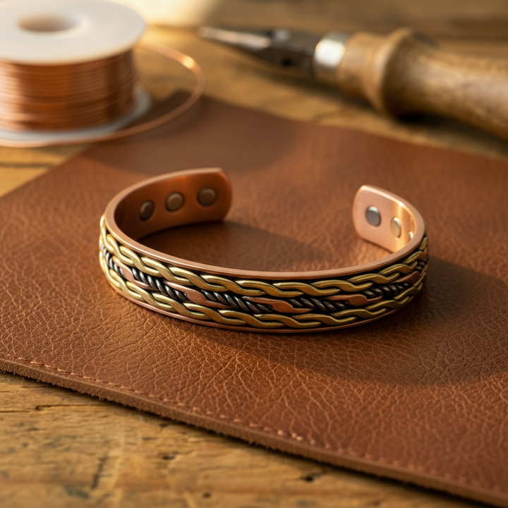 Pulsera de Cobre Tejida de María