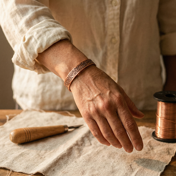 "Pulsera de Cobre Musgo de Vera"