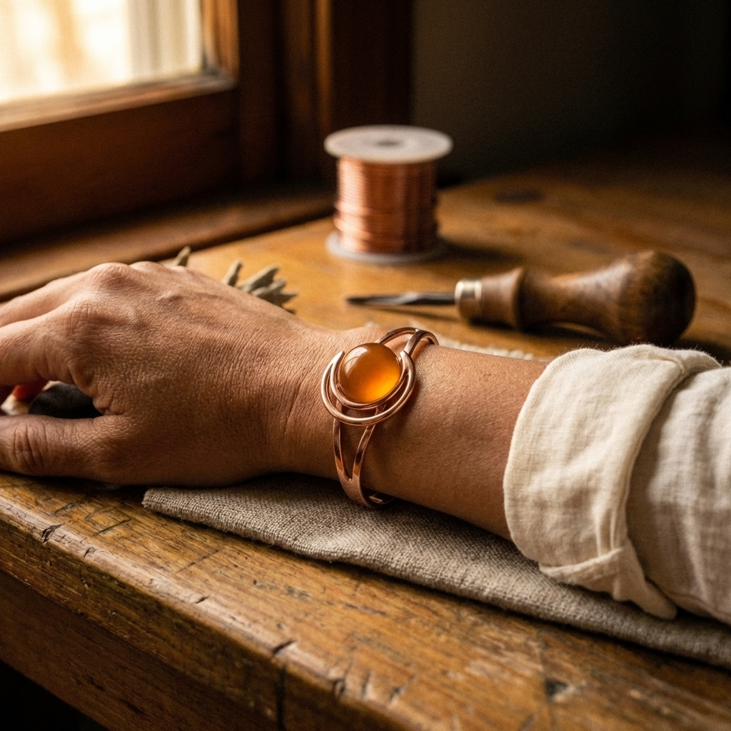 Pulsera Naranja de Cobre Vera