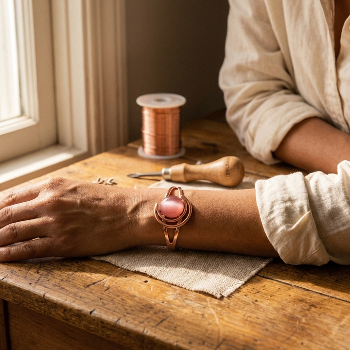 Pulsera de Cobre Rosa Vera