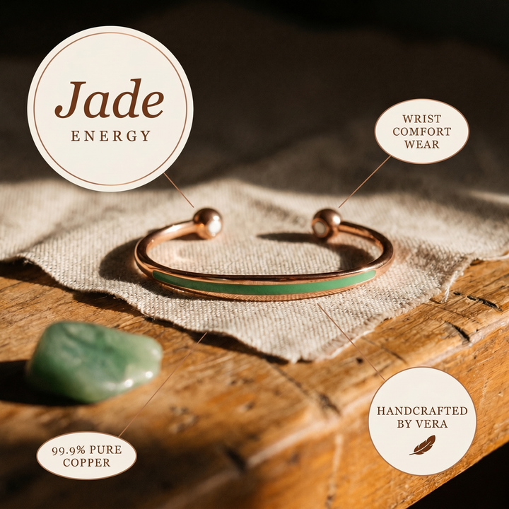 Pulsera de Cobre y Jade Vera