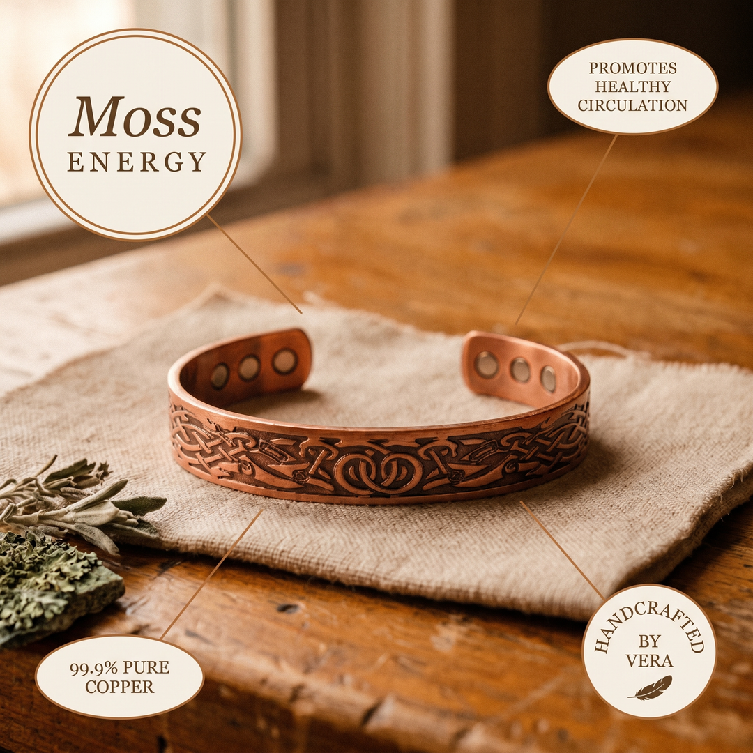 "Pulsera de Cobre Musgo de Vera"