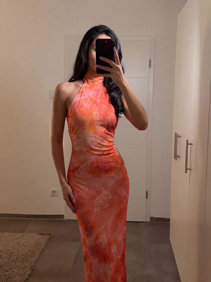 Medusa - Vestido Coral en Flor