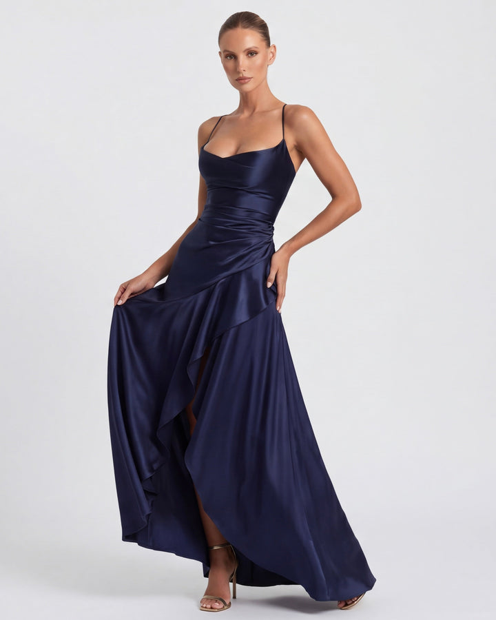 Aria | Vestido Largo con Drapeado