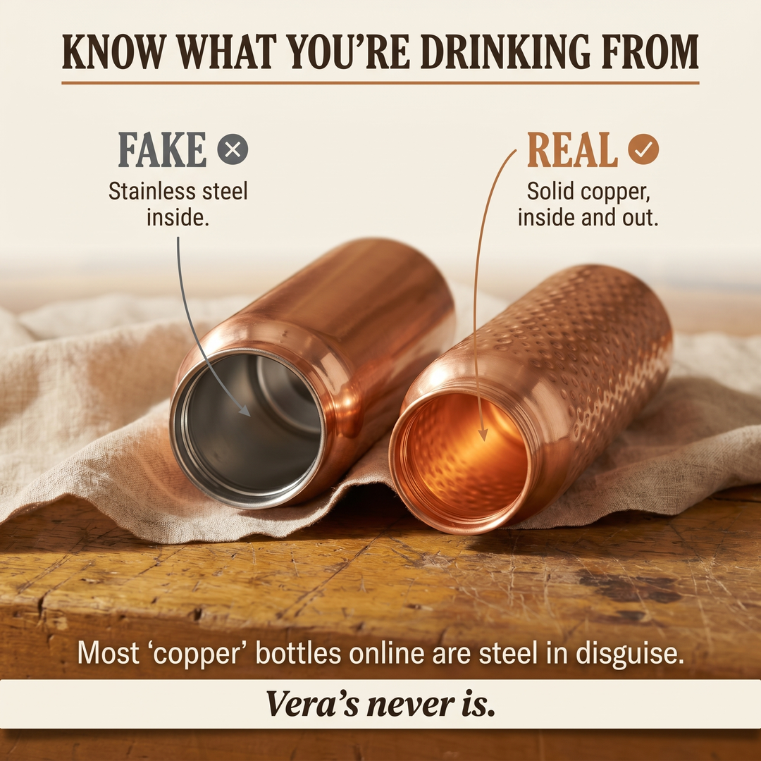 Botella de Agua de Cobre Puro Vera
