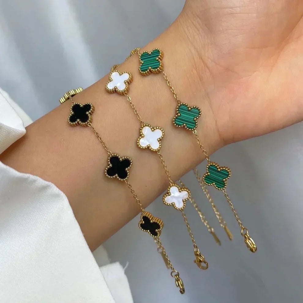 Set de Pulseras de Trébol de 3 Piezas