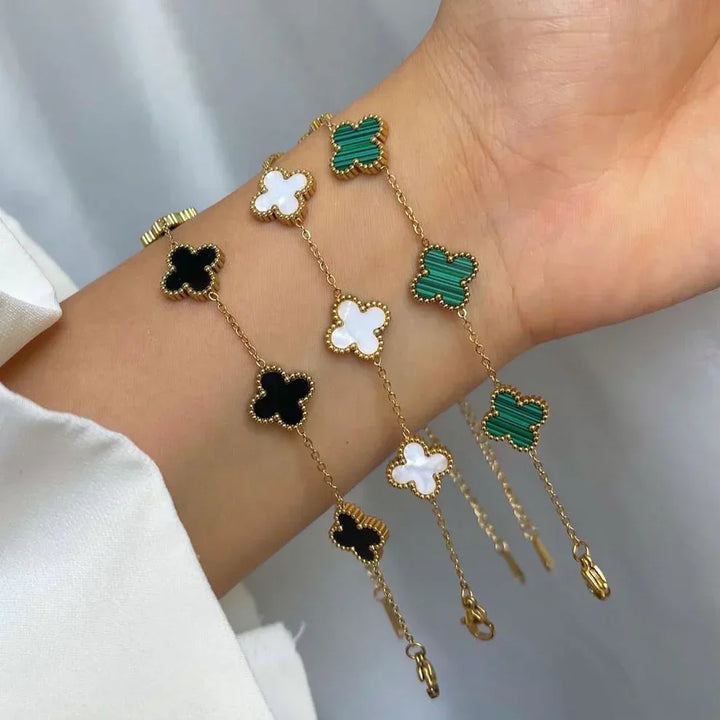 Set de Pulseras de Trébol de 3 Piezas