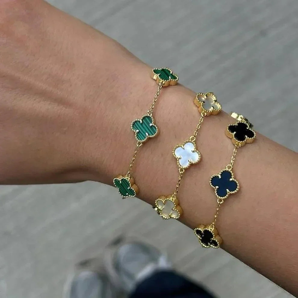 Set de Pulseras de Trébol de 3 Piezas