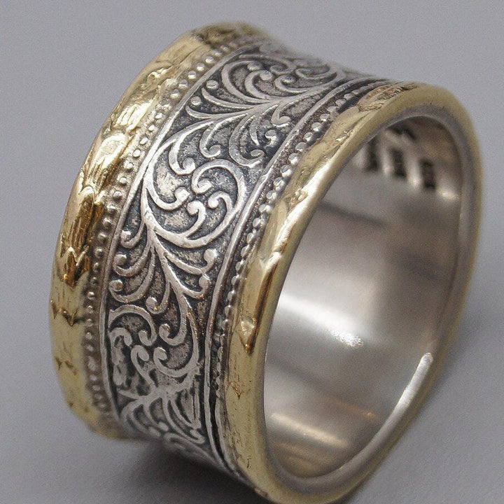 Anillo Elegante Vintage de Oro y Plata