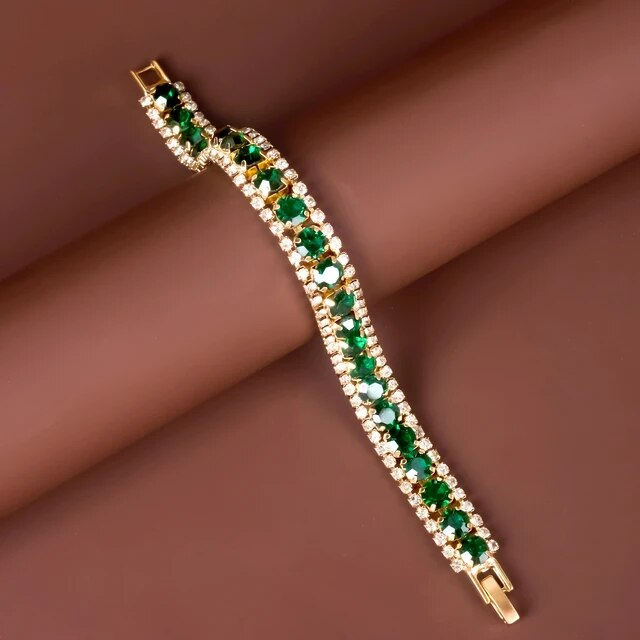 Brazalete dorado verde