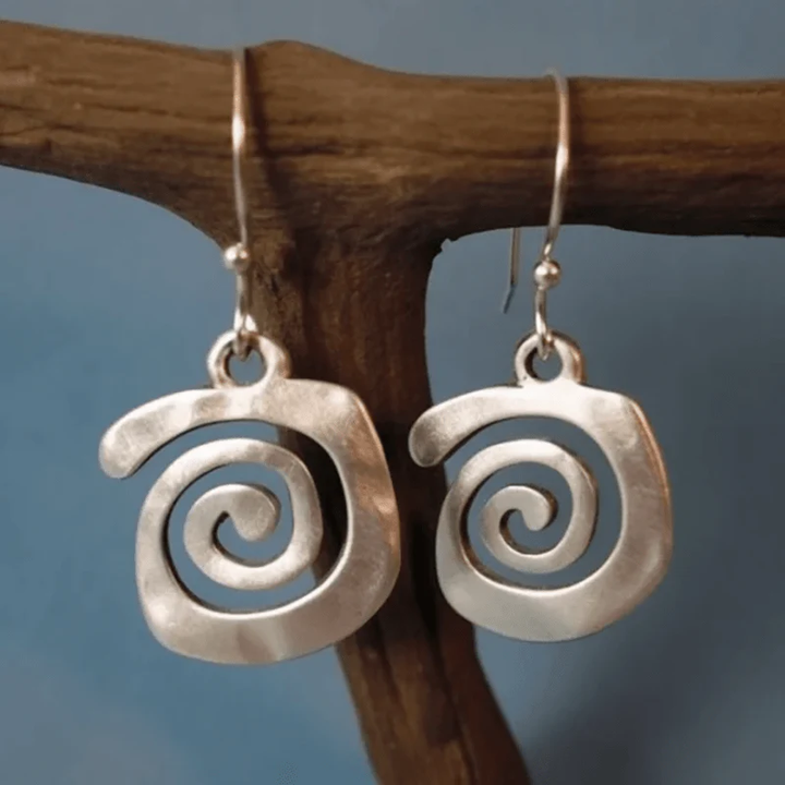 Pendientes Vintage Cuadrados con Diseño de Laberinto