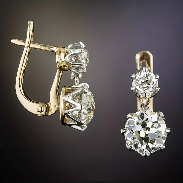 Pendientes Vintage de Circonita Dorada