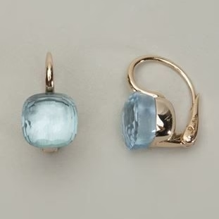 Pendientes Vintage de Zirconia Azul Incrustada