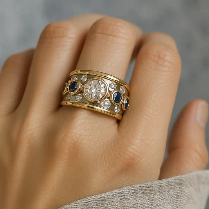 Anillo Vintage de Circonita Cúbica Incrustada