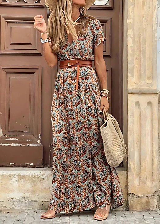 Joselin – Vestido largo bohemio y fluido con cinturilla