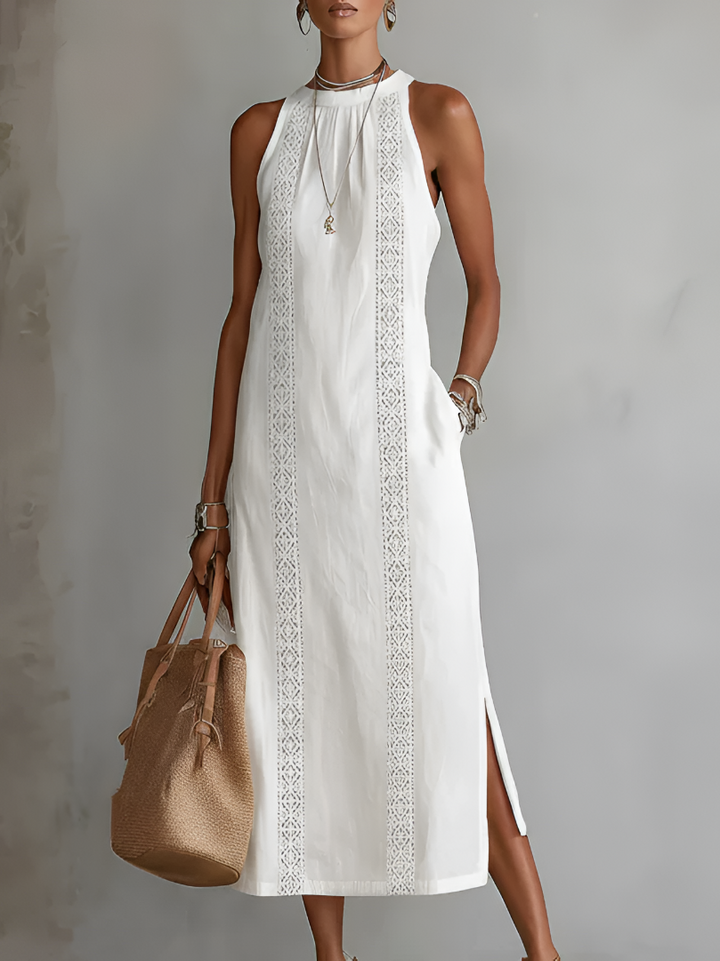 JIMENA | Vestido Midi con Textura de Lino