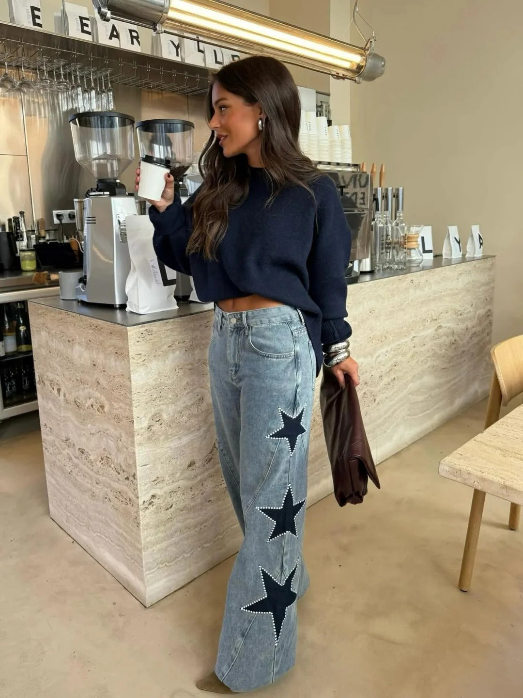 María™ | Jeans rectos con estrellas