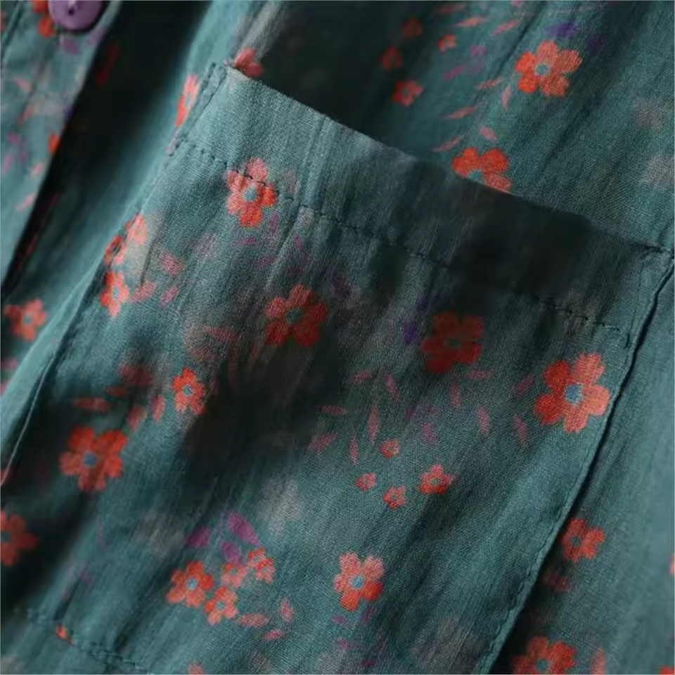 Annette™ | Camisa Floral de Media Tapeta