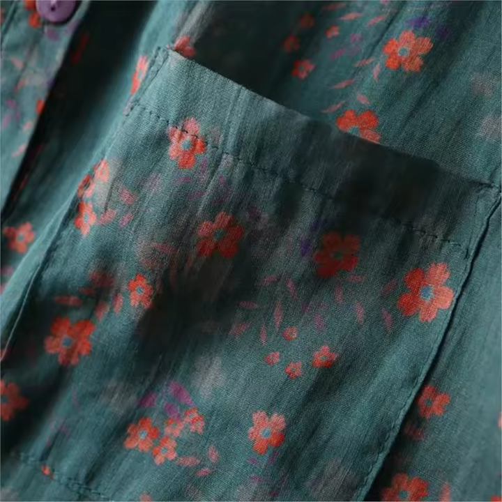 Annette™ | Camisa Floral de Media Tapeta