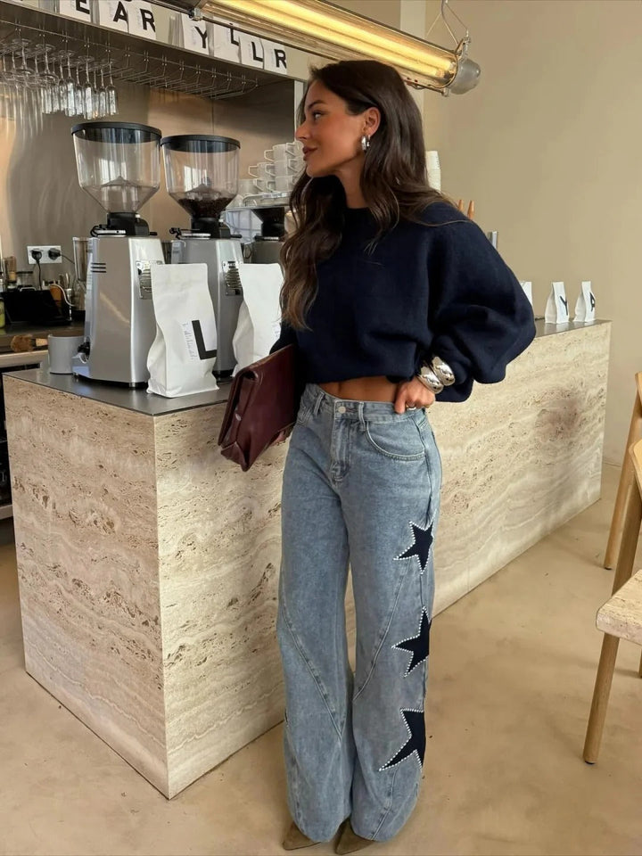 María™ | Jeans rectos con estrellas