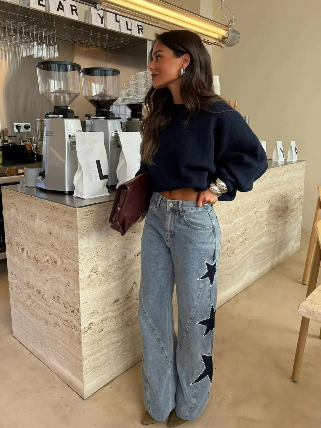María™ | Jeans rectos con estrellas