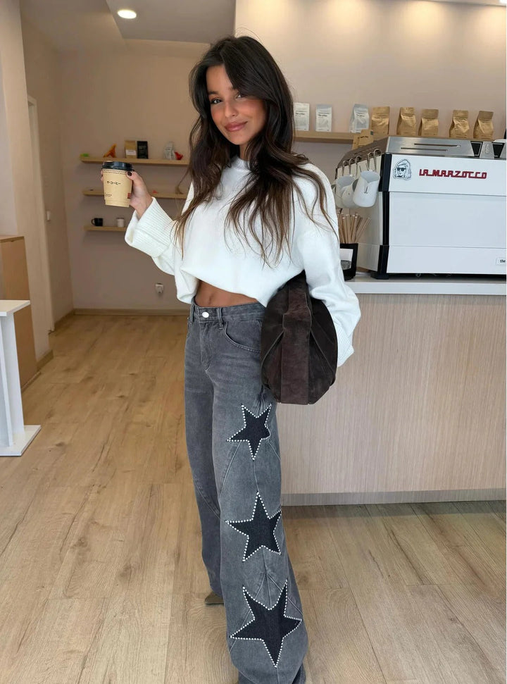 María™ | Jeans rectos con estrellas