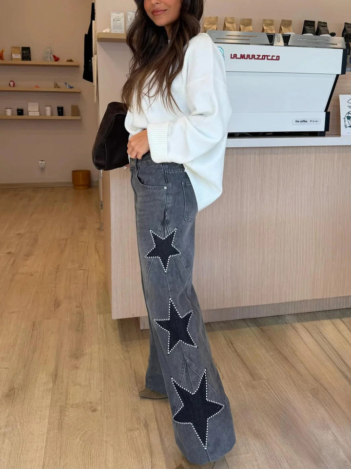 María™ | Jeans rectos con estrellas
