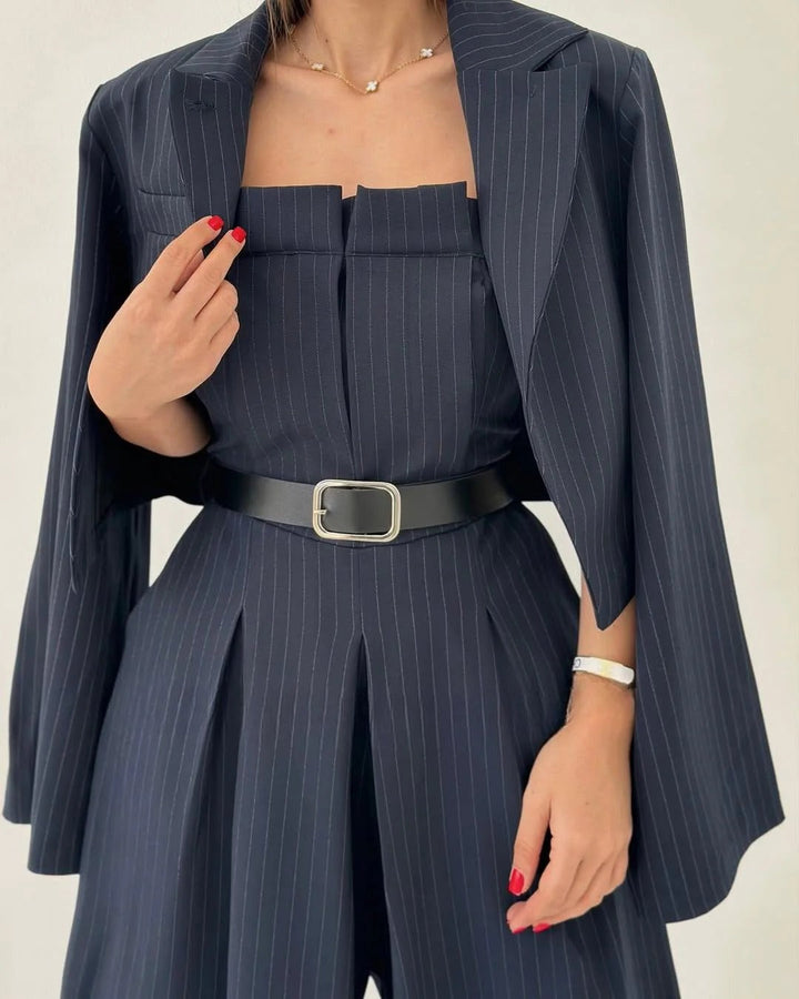 Paola™ | Conjunto femenino de top bustier y americana – Elegancia y estilo contemporáneo