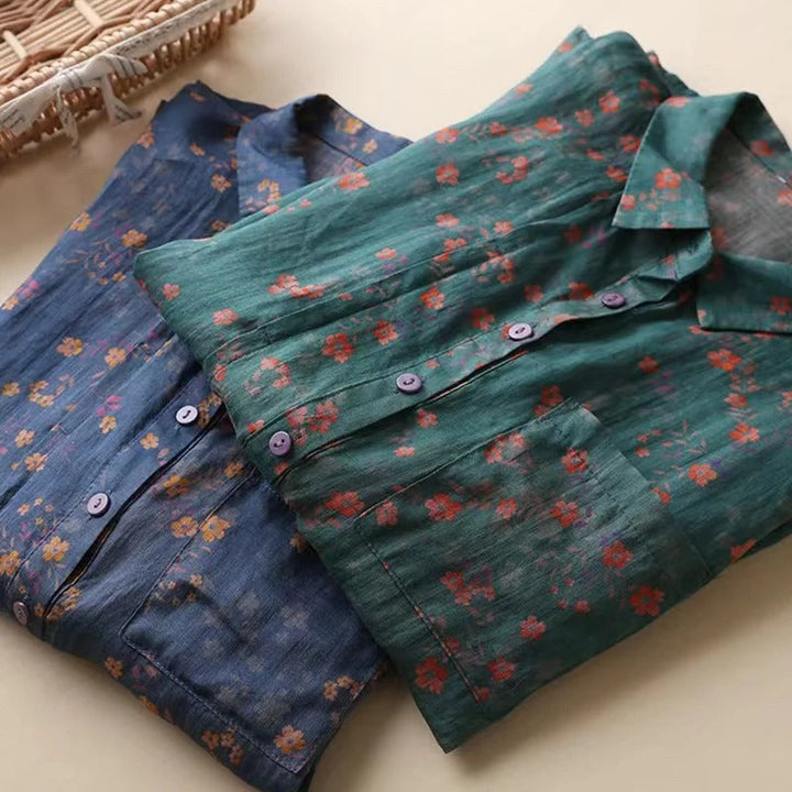 Annette™ | Camisa Floral de Media Tapeta