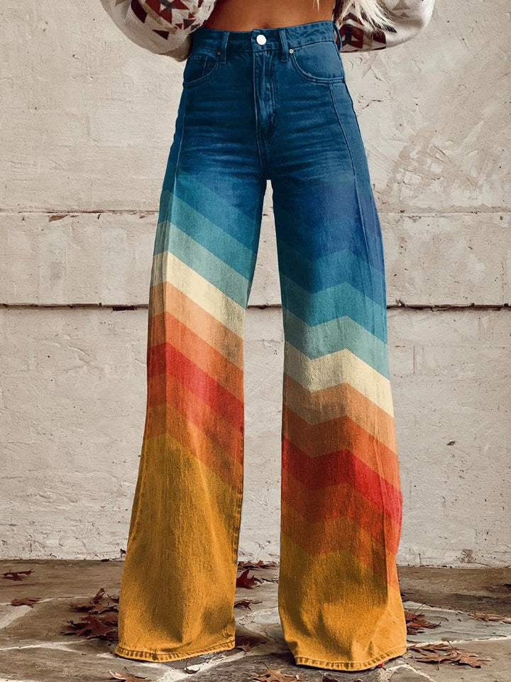 Léa - Pantalones Retro Zigzag