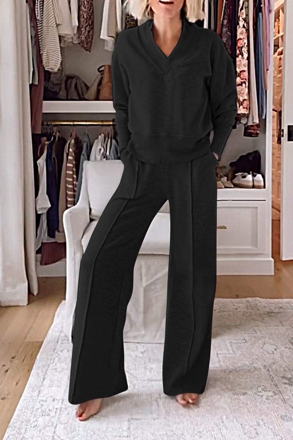 Conjunto de Top y Pantalones en V de Samantha