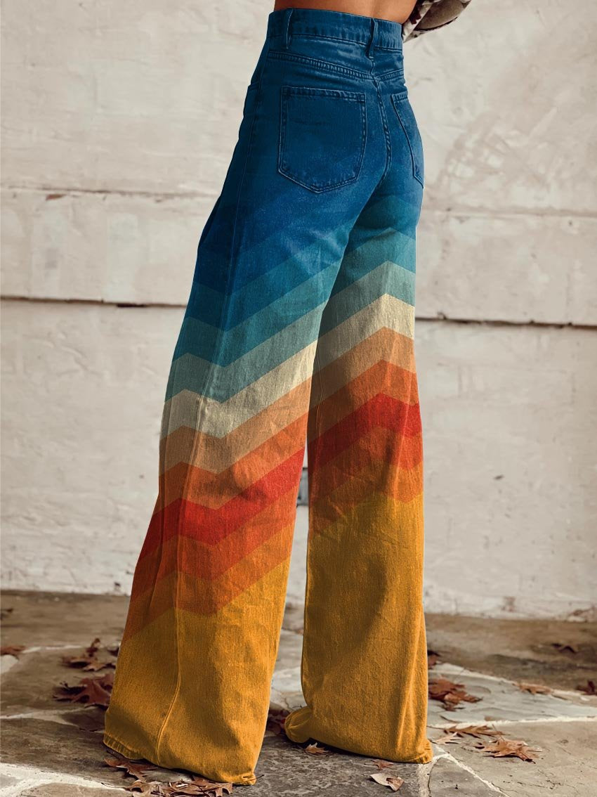 Léa - Pantalones Retro Zigzag