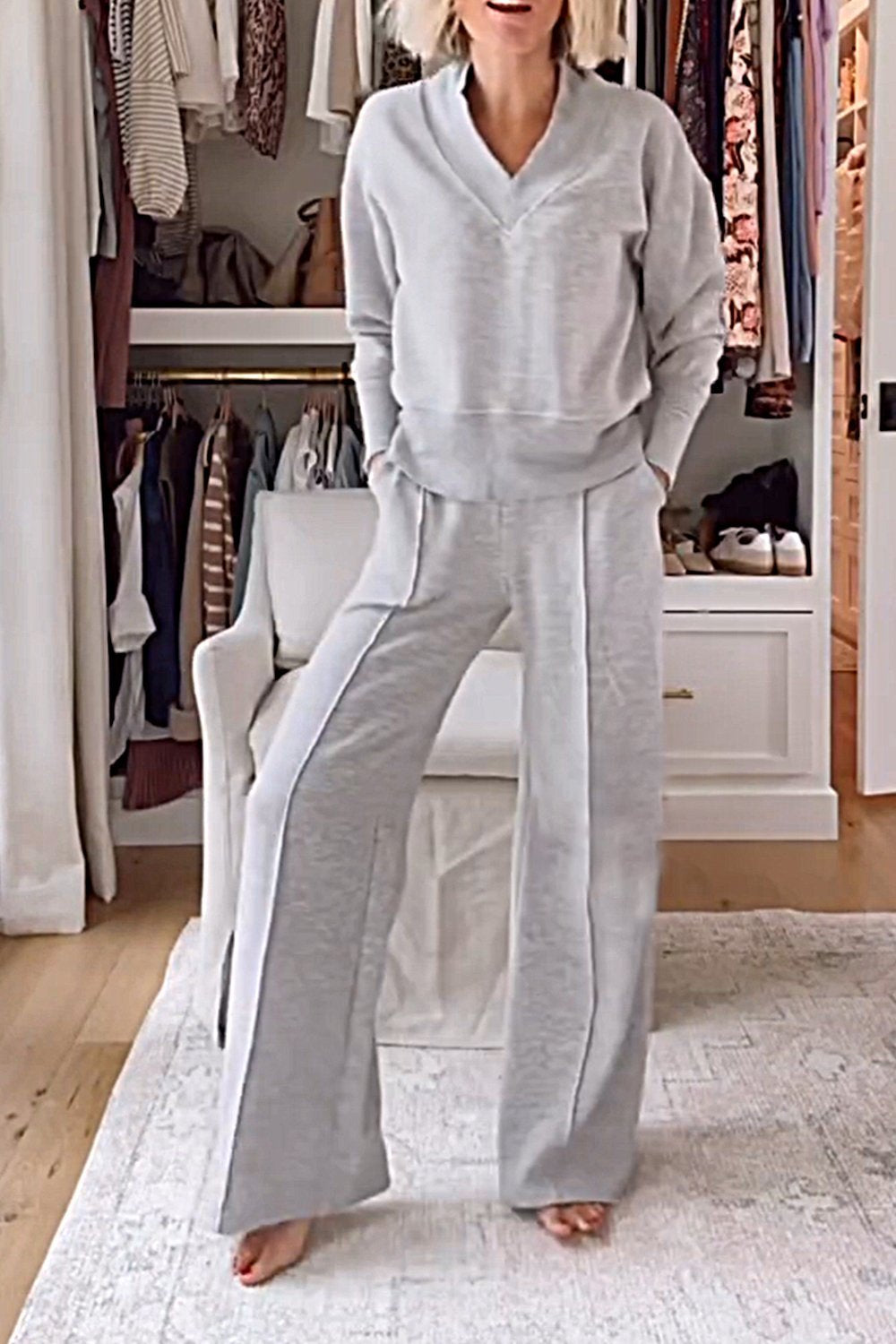 Conjunto de Top y Pantalones en V de Samantha