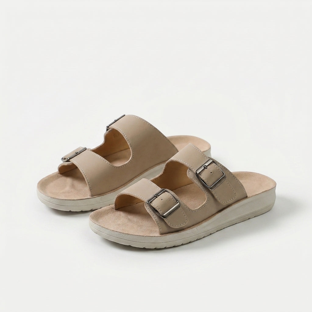 Mae - Sandalias cómodas con doble hebilla ajustable