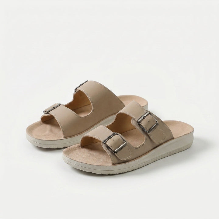 Mae - Sandalias cómodas con doble hebilla ajustable