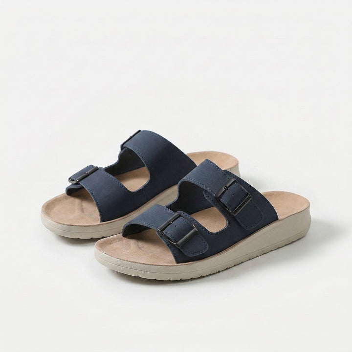 Mae - Sandalias cómodas con doble hebilla ajustable