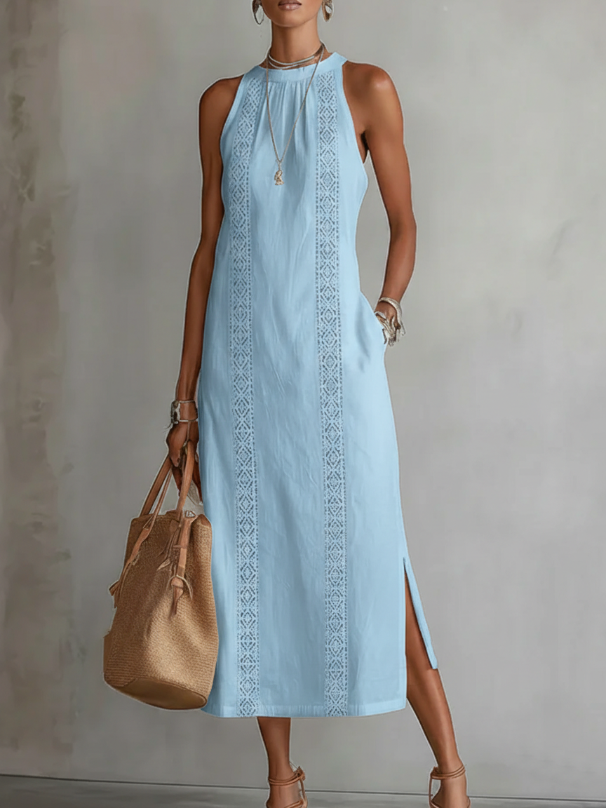 JIMENA | Vestido Midi con Textura de Lino