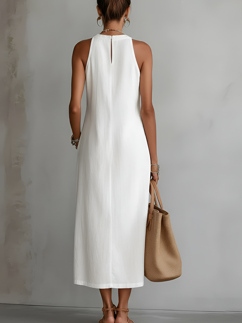 JIMENA | Vestido Midi con Textura de Lino