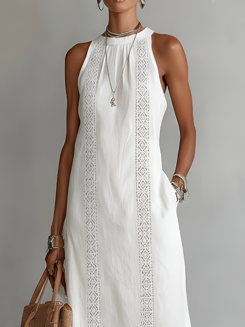 JIMENA | Vestido Midi con Textura de Lino