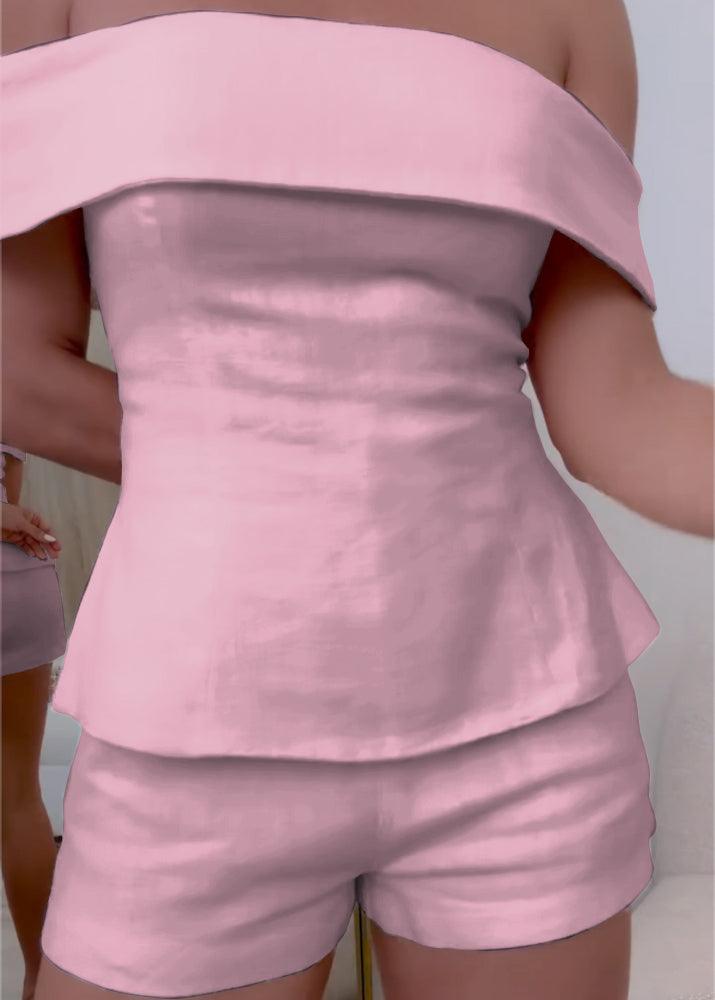 Traje de dos piezas de algodón y lino Liam Blanco