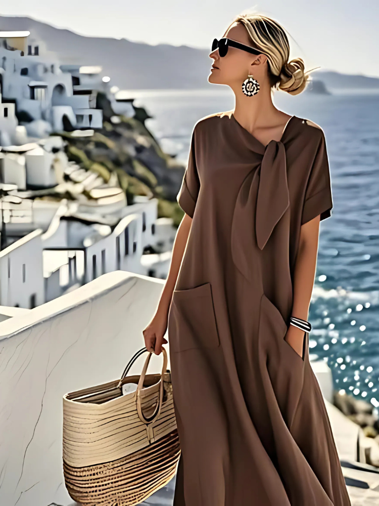 Janet | Vestido Maxi Elegante de Verano con Corte Suelto y Bolsillos