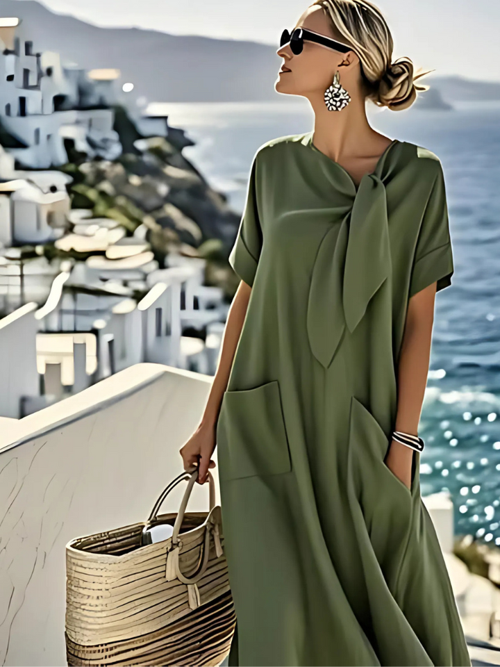 Janet | Vestido Maxi Elegante de Verano con Corte Suelto y Bolsillos