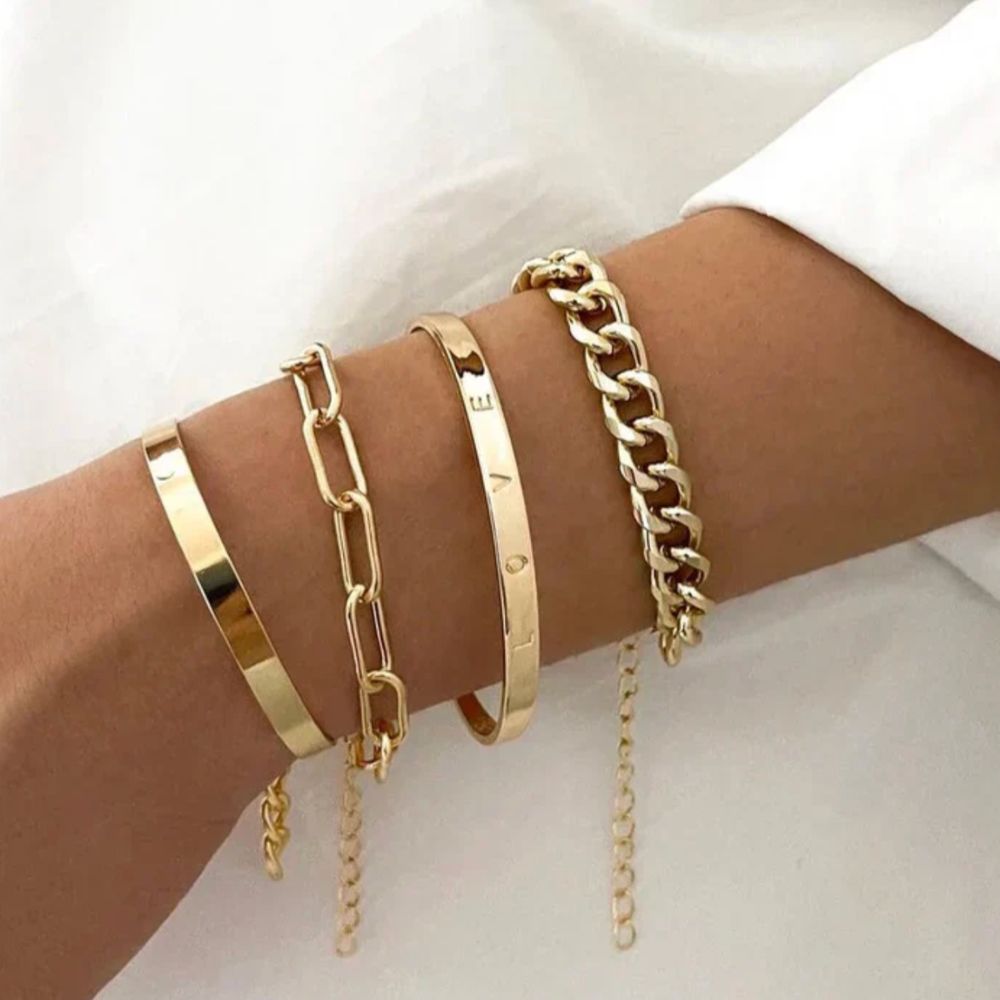 Conjunto de Pulseras Elan en Oro