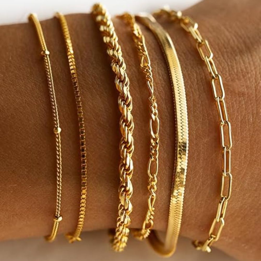 Conjunto de Pulseras Clásicas Isabella en Oro