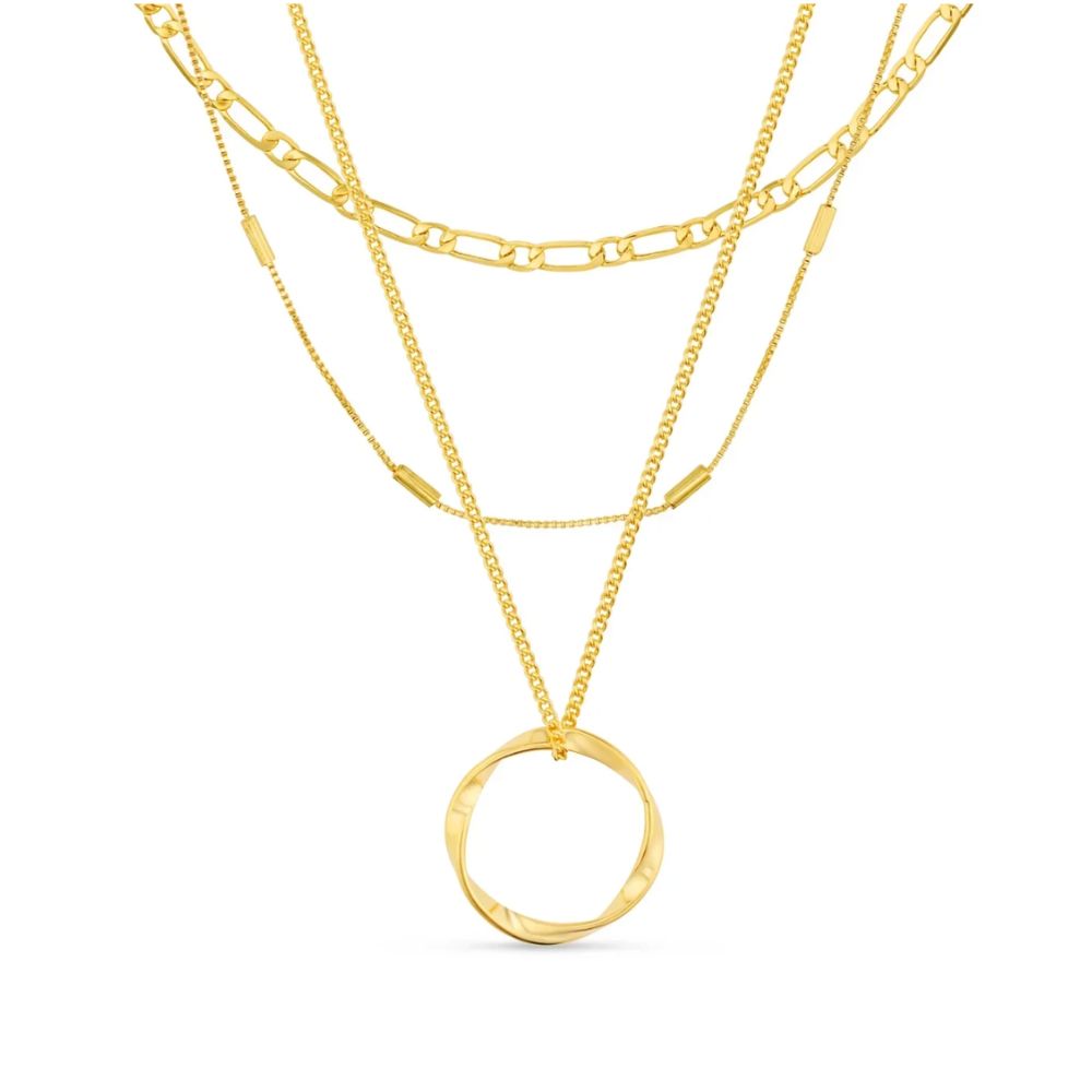 Collar Clásico de Tres Cadenas en Oro