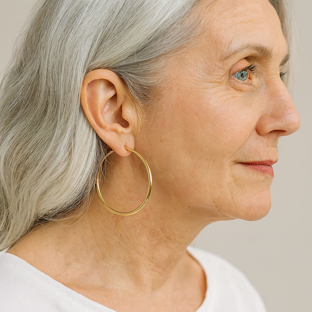 Pendientes grandes de aro en dorado