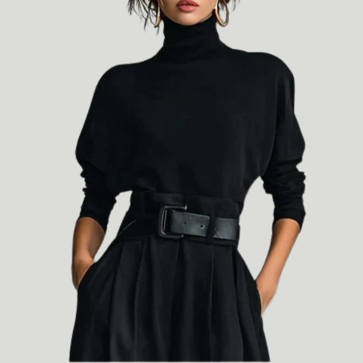"Julia | Conjunto de cuello alto y pantalón recto" (The title is already in Spanish and does not require translation.)
